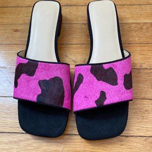 Urban Outfitters Maria Pink Cow Mule